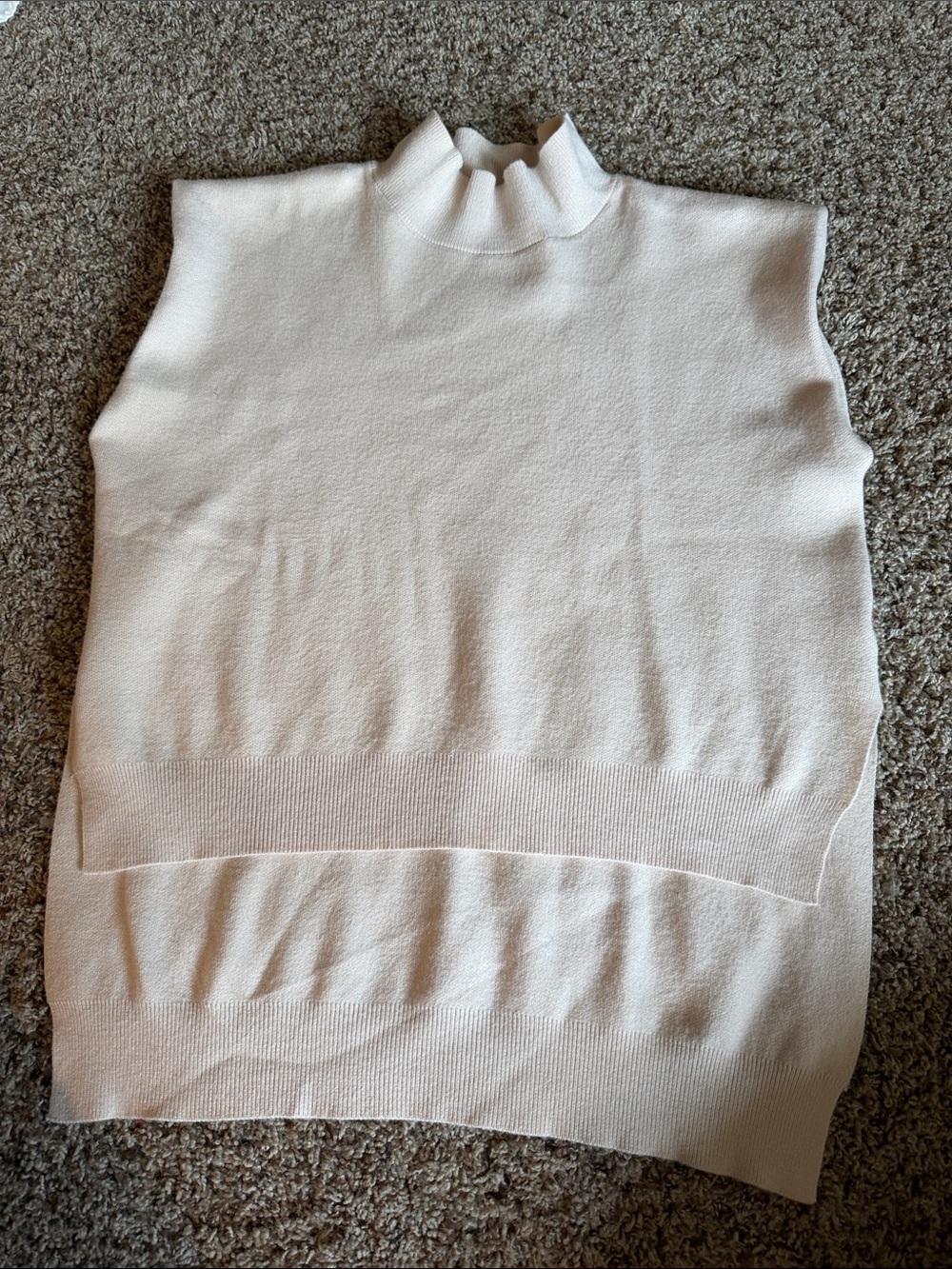 Gaudi' Sleeveless Cowl-Neck Sweater Vest in Cream